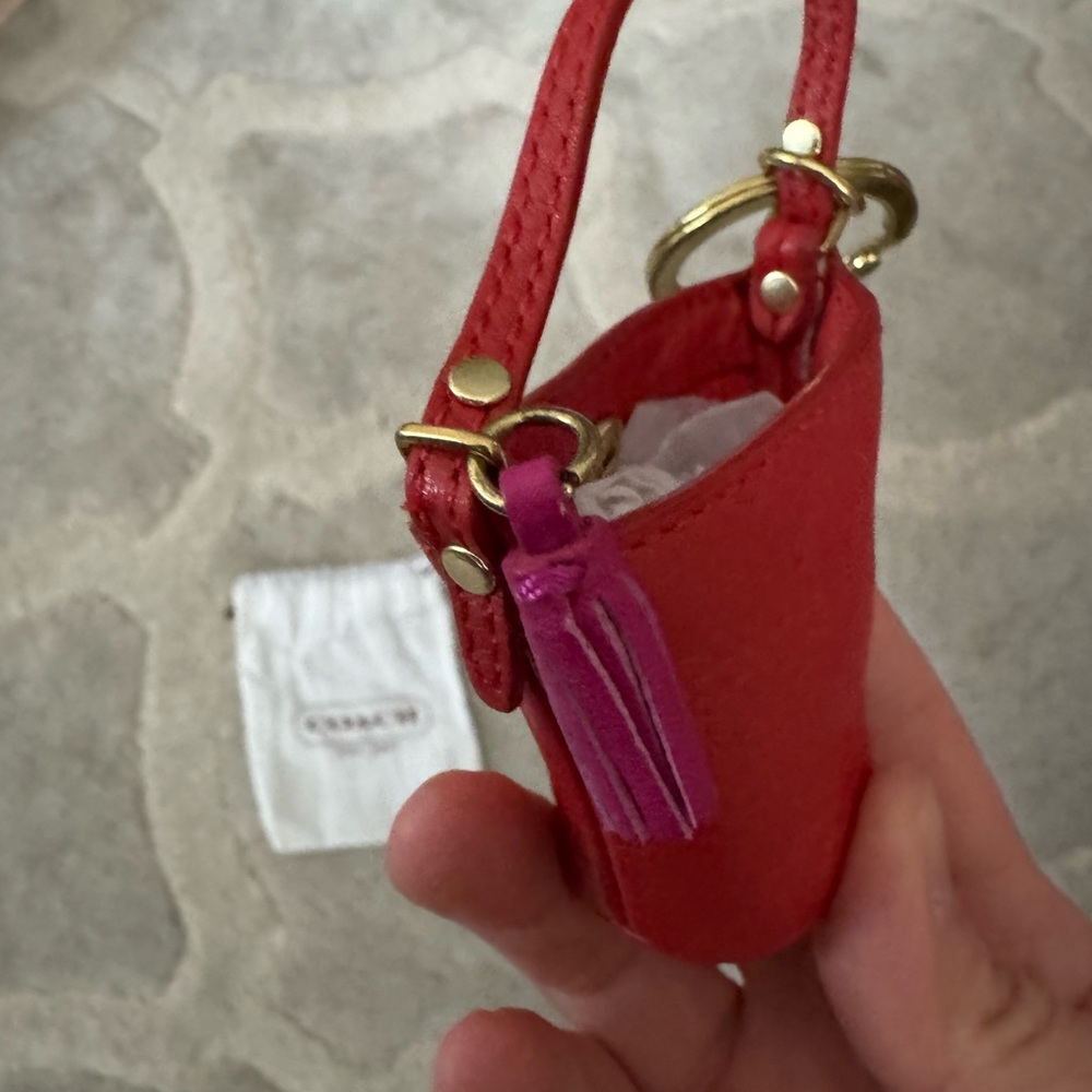 Coach Red and Purple Mini Bag Keychain NWOT - Picture 2 of 5